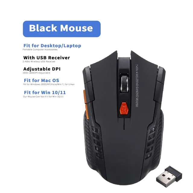 imagen 3 de mouse gamer inalambrico para computadora color negro