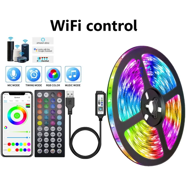 tira de luces led de 5 metros con control wifi